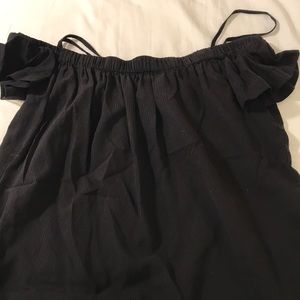 Cloth and stone off the shoulder black top